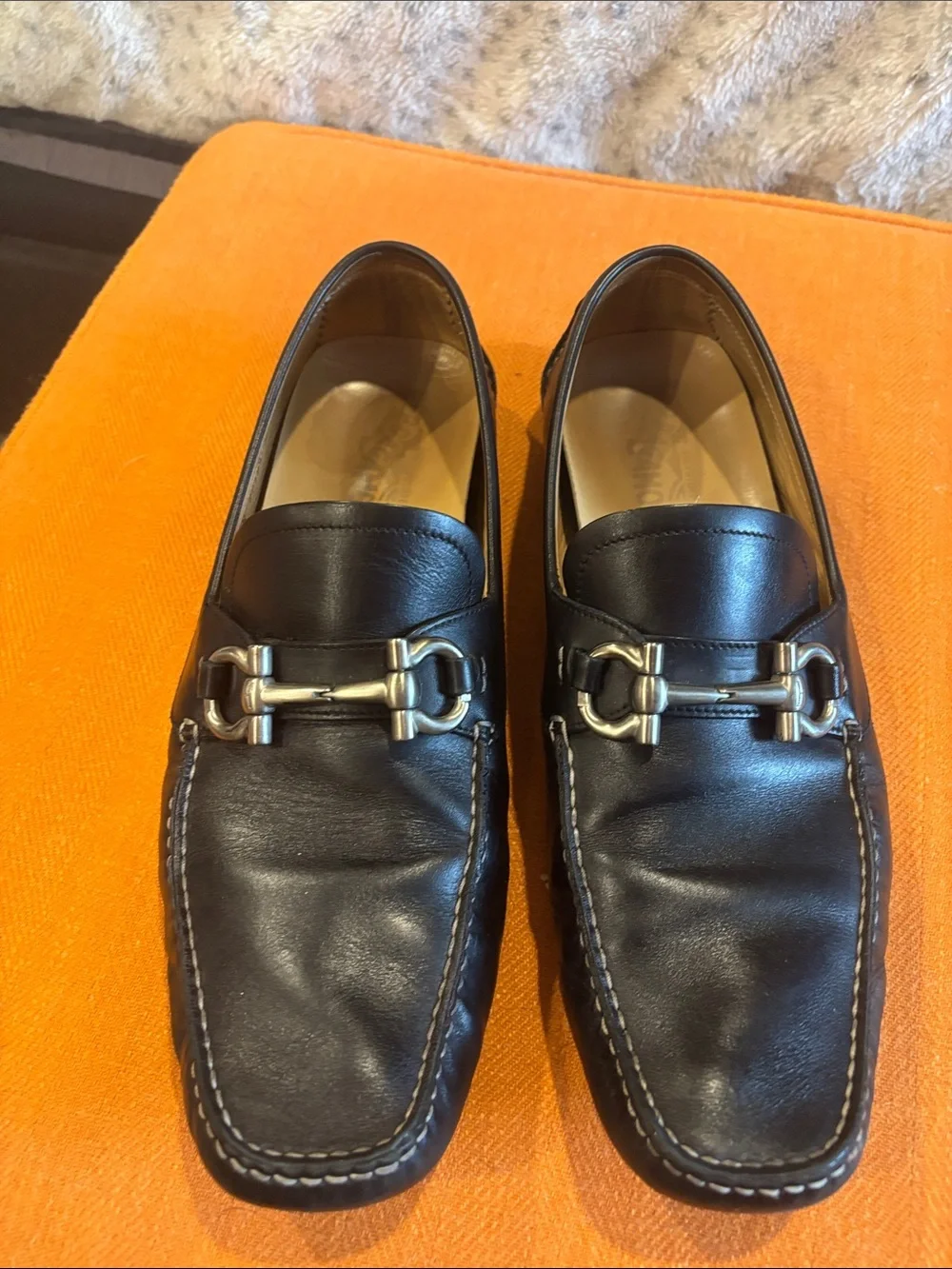 Salvatore Ferragamo Black Leather Bit Loafers